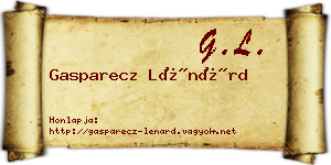 Gasparecz Lénárd névjegykártya